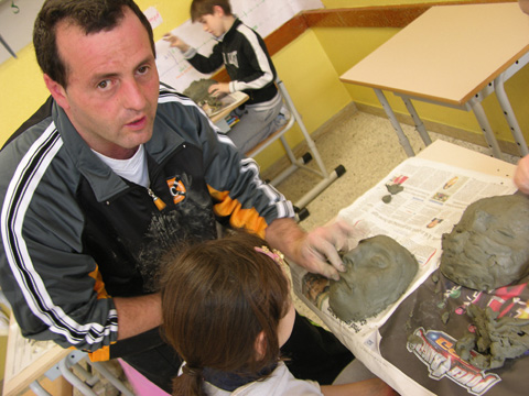 Felice Tagliaferri nel suo laboratorio