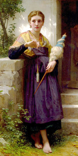 The Spinner dipinto (1873) William-Adolphe Bouguereau
