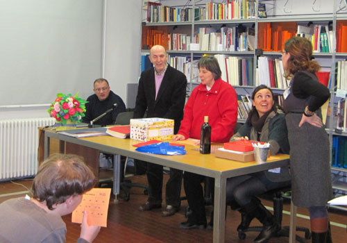 Aldo Grassini e Daniela Bottegoni al tavolo della Tombola