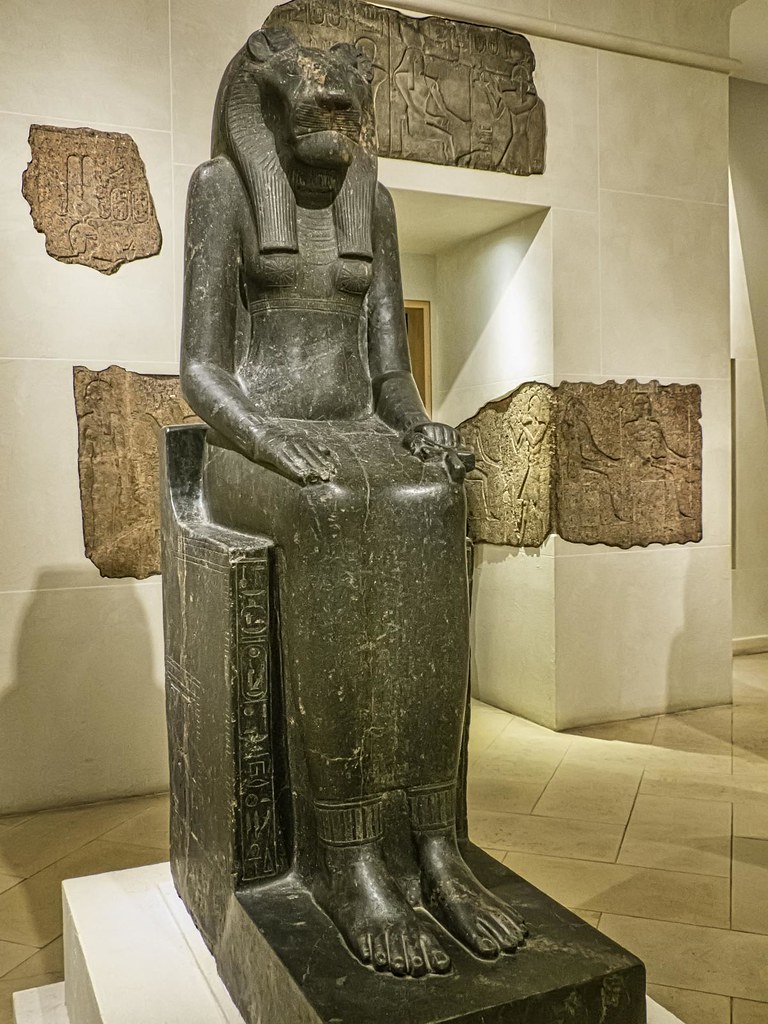 Seated statue of  goddess Sekhmet