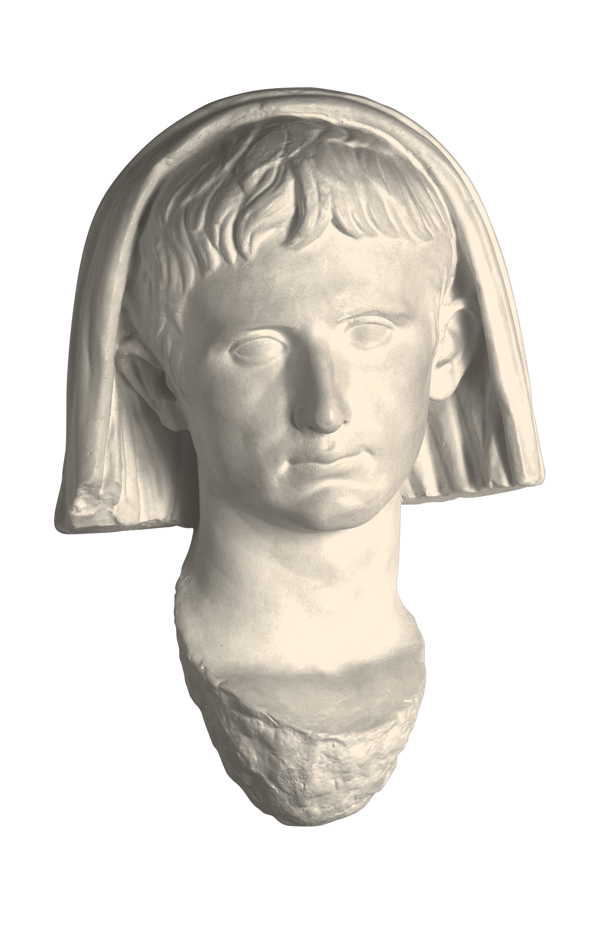 Veiled head of Augustus (cast in plaster)