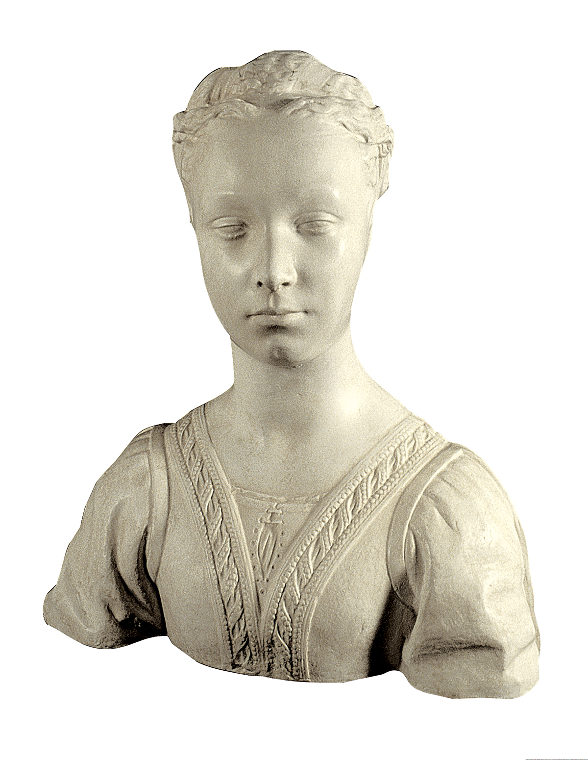 Busto de damo el Urbino (muldaĵo el gipso)