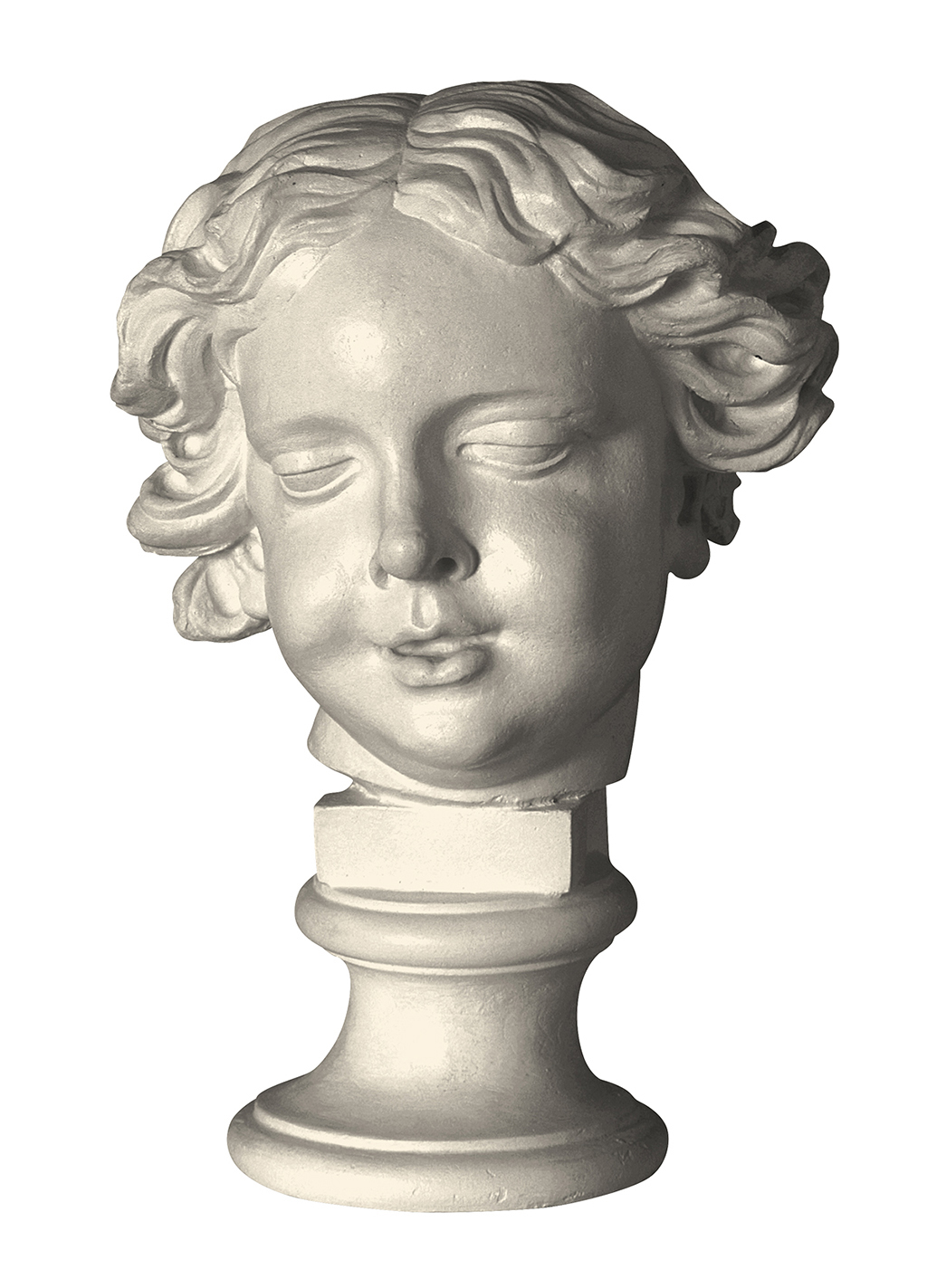 Testa di putto (scultura in gesso)