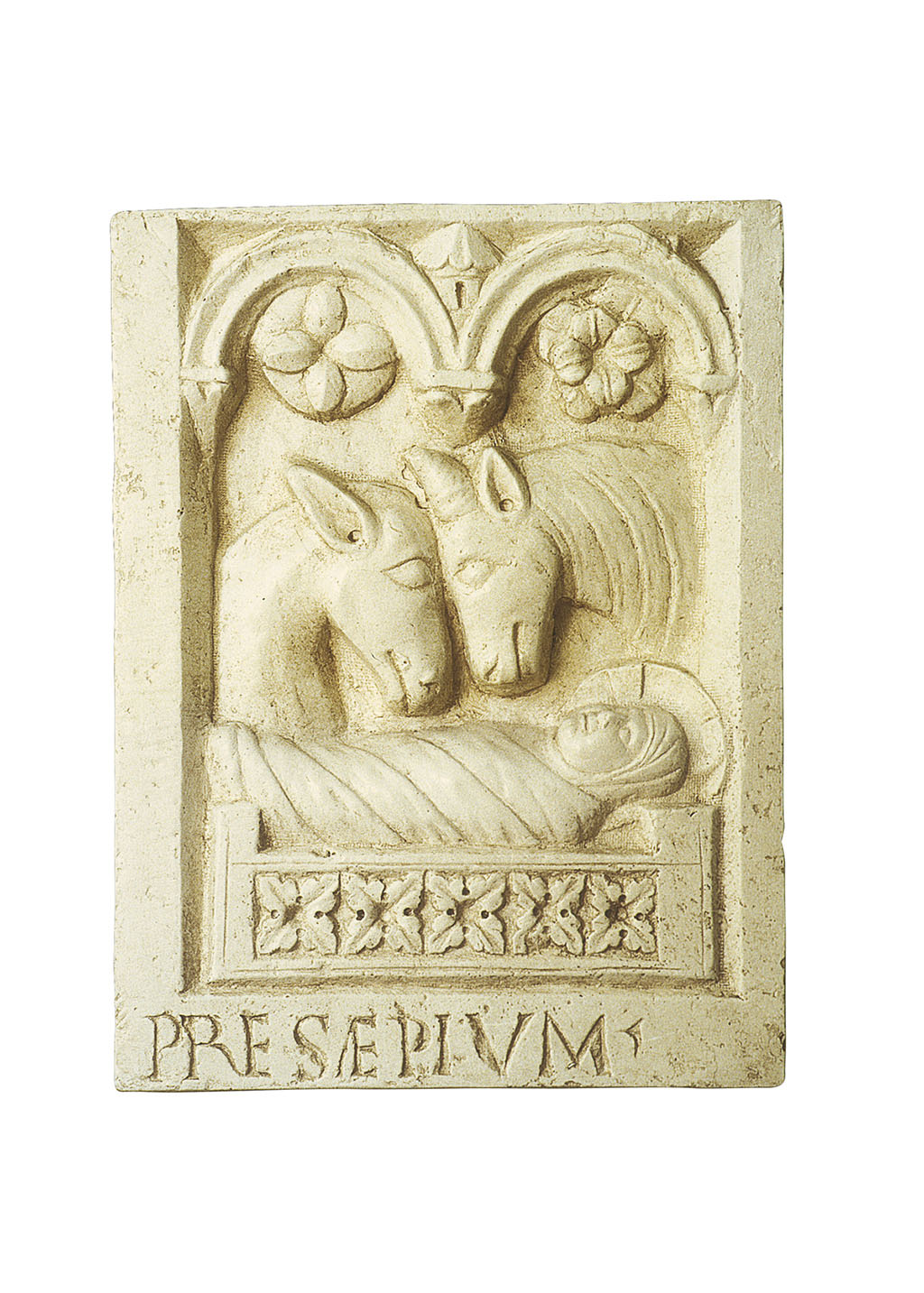 Presepe, formella dal portale dell'Abbazia di Nonantola