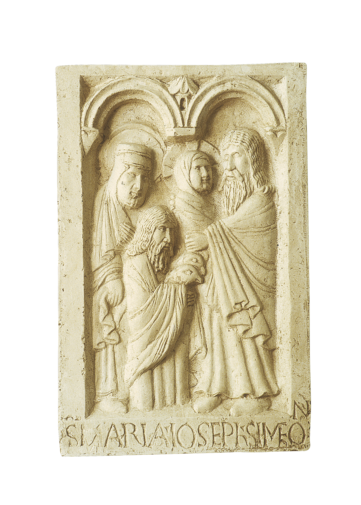 The Presentation of Jesus in the temple, a carved panel from the portal of Nonantola Abbey