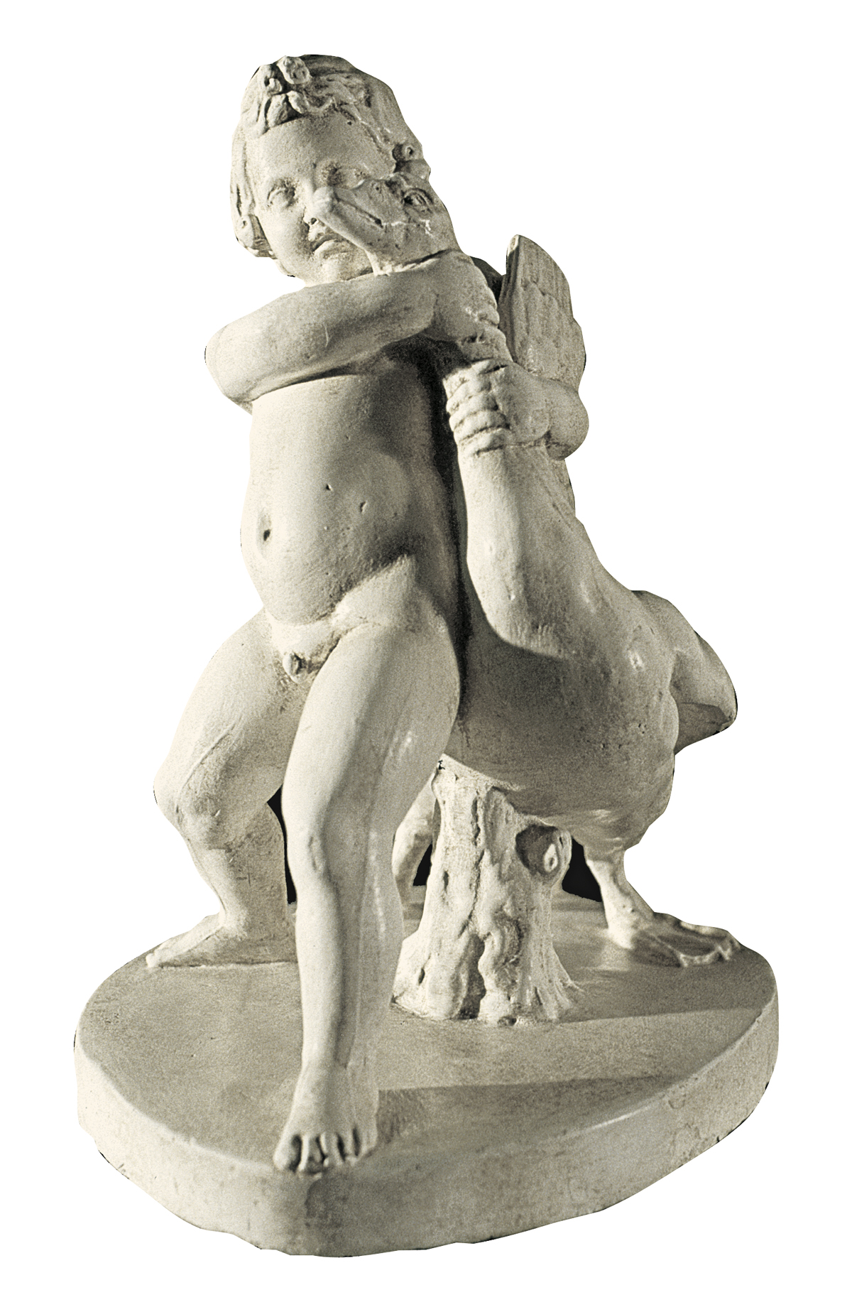 Child Throttling a Goose (cast in plaster)