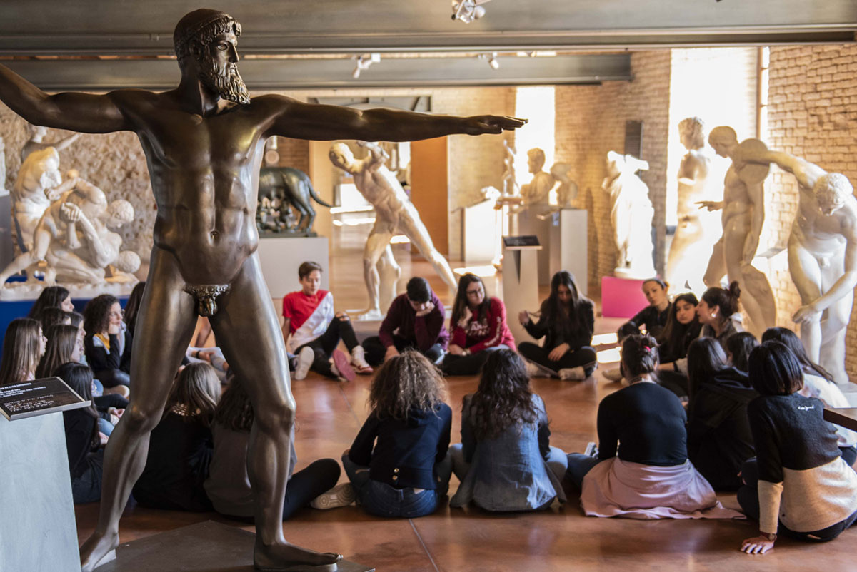 Group of young people in a circle